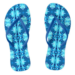 Chinelos Padrões Tie Dye no Indigo e no Azul Gelo