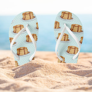 Chinelos Panquecas com Xarope de Maple e Padrão Polkadot