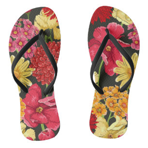Chinelos Papel de parede floral em estilo aquoso