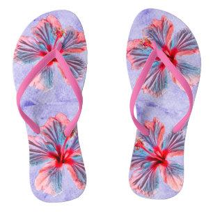 Chinelos para mulheres com flores de Hibiscus edit
