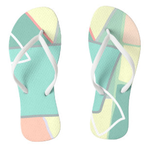 Chinelos Pastel Pálido Turquesa Abstrato