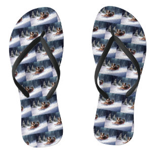 Chinelos Pastor Australiano Natal neve inverno