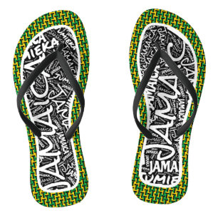 Chinelos Patriótico das Cores de Bandeiras da Jamaica Fabul