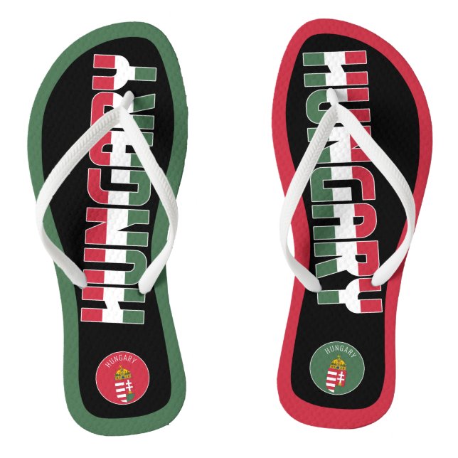 Chinelos Patriótico de Bandeira da Hungria (Pé da cama)