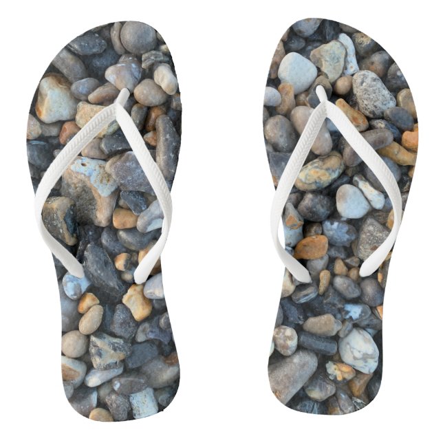 Chinelos Peach Blue Beach Rocks Boho (Pé da cama)