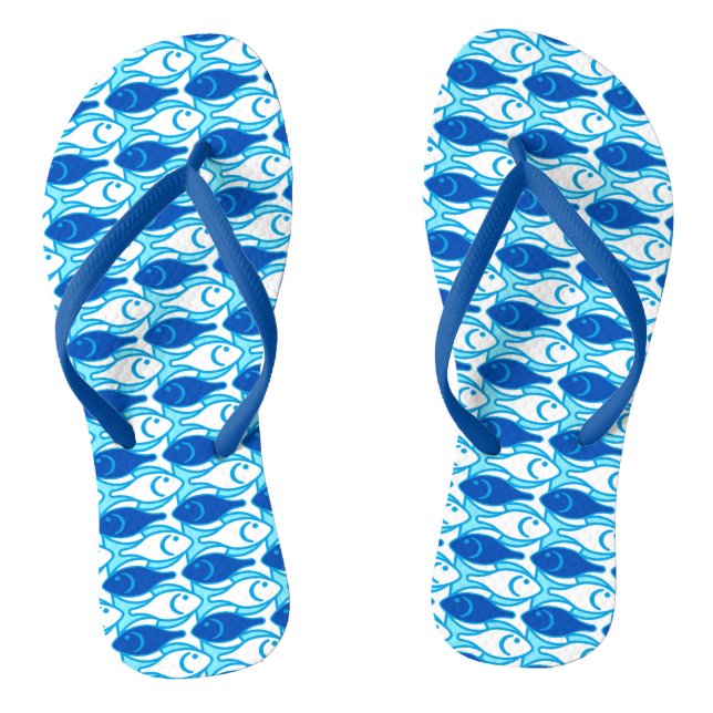 Chinelos Peixe moderno do século médio, azul de cobalto (Pé da cama)