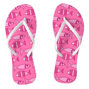 Chinelos Peixe Moderno Retro, fúcsia, rosa claro, rosa prof