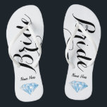 Chinelos personalizados da noiva com diamante<br><div class="desc">Os pares perfeitos de chinelos para que a noiva seja!  Personalize-os com seu nome,  ou remova-o juntamente tudo.  Este par igualmente inclui um diamante no salto que pode ser removido também.</div>