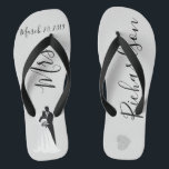 Chinelos Personalizados de Noiva com Data e Nome<br><div class="desc">Este design foi criado através de arte digital. Ele pode ser personalizado clicando no botão personalizar e alterando a cor,  adicionando um nome,  iniciais ou suas palavras favoritas.</div>