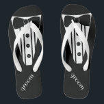 Chinelos Personalizar Cor do Tuxedo<br><div class="desc">O toque perfeito para sua praia de destino ou casamento ao lado de poolside. PERSONALIZE OS chinelos COR com um smoking formal branco, camisa branca e imagem de gravata arco. O seu noivo vai casado em estilo com este "Formal Tuxedo Flip-Flops" Adicione um estilo de vestido para a noiva! Visite...</div>