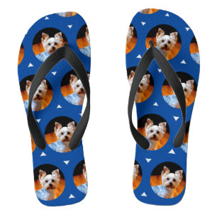 Chinelos Personalizar Moderno Seu Padrão De Foto Pet Blue C