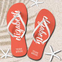 Pêssego e Branco personalizados de noiva de equipe