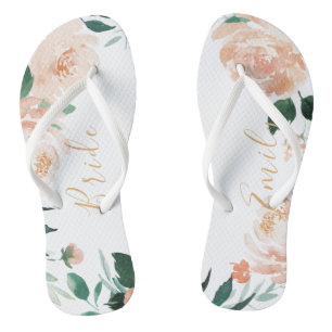 Chinelos Pessegueira floral do jardim romântico personaliz