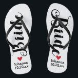 Chinelos Picareta personalizada noiva do casamento sua cor<br><div class="desc">Ande no conforto em seu dia do casamento com estes chinelos personalizados. Estes podem ser personalizados com nome de uma noiva e data do casamento. O fundo é branco, porém você pode mudar a cor clicando Customize a. Devido ao texto escuro, este design olha o melhor com um fundo colorido...</div>