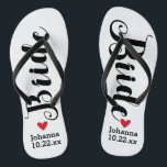 Chinelos Picareta personalizada noiva do casamento sua cor<br><div class="desc">Ande no conforto em seu dia do casamento com estes chinelos personalizados. Estes podem ser personalizados com nome de uma noiva e data do casamento. O fundo é branco, porém você pode mudar a cor clicando Customize a. Devido ao texto escuro, este design olha o melhor com um fundo colorido...</div>