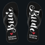 Chinelos Picareta personalizada noiva do casamento sua cor<br><div class="desc">Ande no conforto em seu dia do casamento com estes chinelos personalizados. Estes podem ser personalizados com nome de uma noiva e data do casamento. O fundo é preto, porém você pode mudar a cor clicando Customize a. Devido ao texto branco, este design olha o melhor com um fundo escuro....</div>