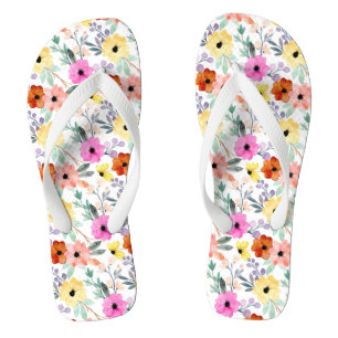 Chinelos Pink, Vermelho, Amarelo Flores Florais Feminino