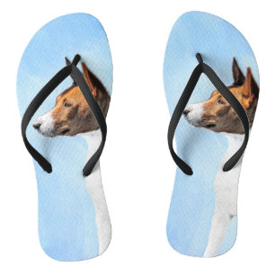 Chinelos Pintura Basenji - Arte Original Custa