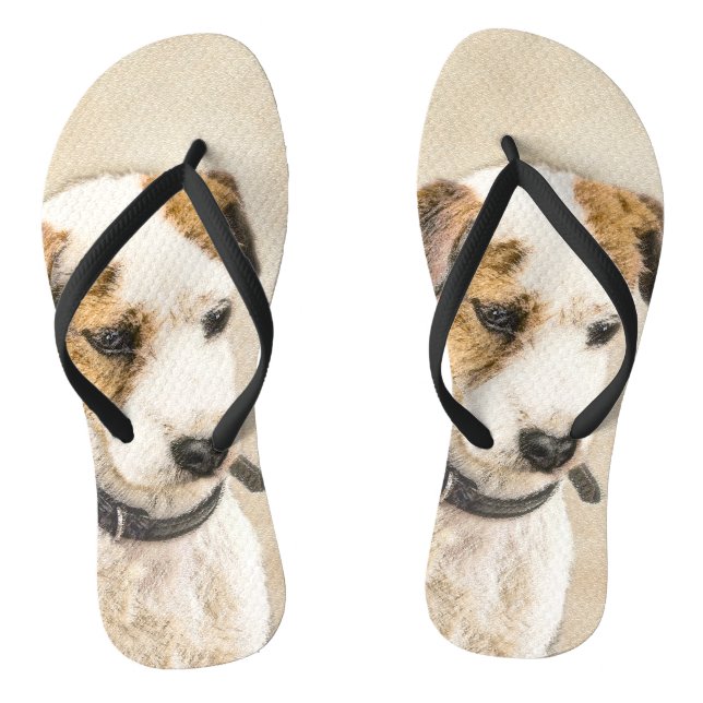 Chinelos Pintura de Parson Jack Russell Terrier - Arte Cani (Pé da cama)