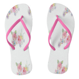 Chinelos pintura floral em branco