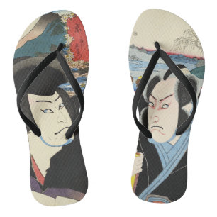 Chinelos Pintura no Ukiyoe Japonês