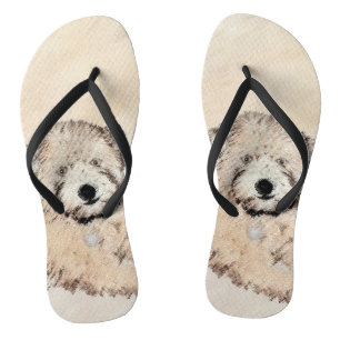 Chinelos Pintura Original de Soft Coated Wheaten Terrier Ar