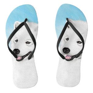 Chinelos Pintura Samoyed - Arte Cachorra Original