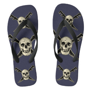 Chinelos Pirata (Crânio) - Adulto Personalizado, Largas