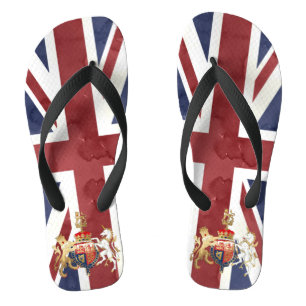 Chinelos PIXDEZINAS WATERCOLOR Union JACK e INSIGNIA