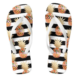 Chinelos PixDezines Aloha Abacaxis+Listras