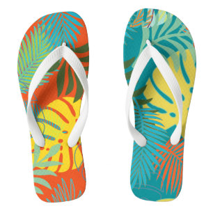 Chinelos PixDezines floresta tropical/cor de fundo DIY