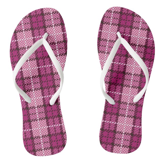 Chinelos Pixel Plaid_Magenta-Black (Pé da cama)
