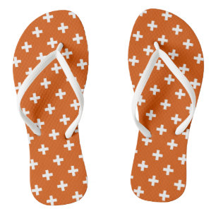 Chinelos Polka branca cruza a laranja queimada