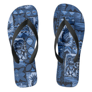 Chinelos Pomaika’i Tiki Havaiana Vintage Tapa