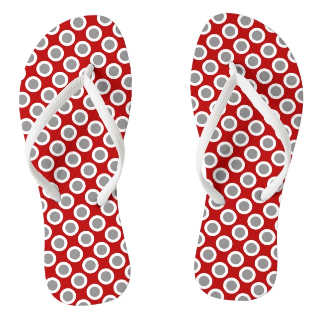 Chinelos Pontos retrorreflectores circulados, vermelho prof (Pé da cama)