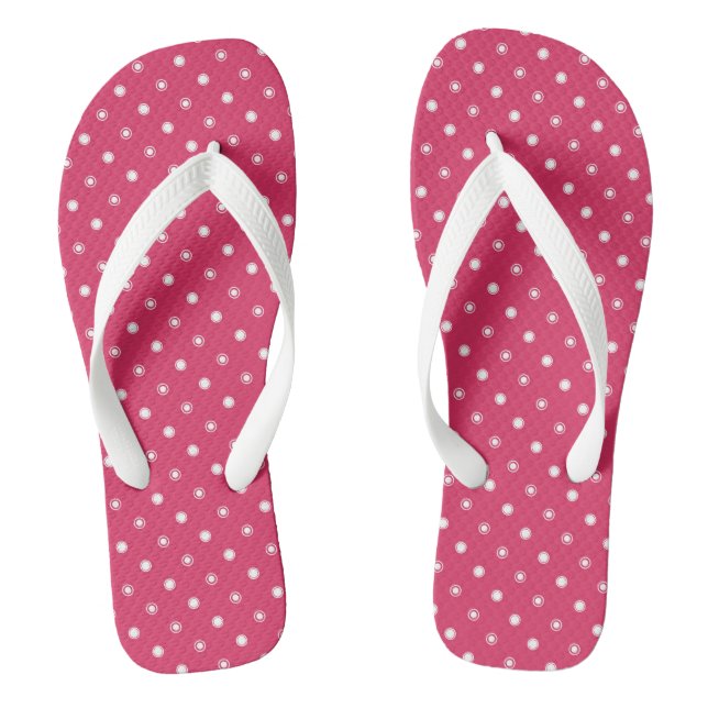 Chinelos pontos rosa e branco (Pé da cama)