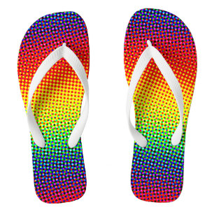 Chinelos Pop Art Dots Rainbow Orgulho gay Brilhante Colorid