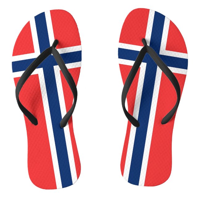 Chinelos Precintas Slim Adultas com Bandeira da Noruega (Pé da cama)