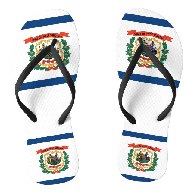 Chinelos Precintas Slim Adultas com Bandeira da Virgínia Oc (Pé da cama)