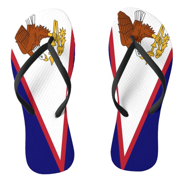 Chinelos Precintas Slim Adultas com Bandeira de Samoa Ameri (Pé da cama)