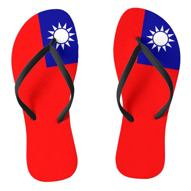 Chinelos Precintas Slim Adultas com Bandeira de Taiwan (Pé da cama)