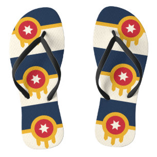 Chinelos Precintas Slim Adultas com Bandeira de Tulsa, Okla