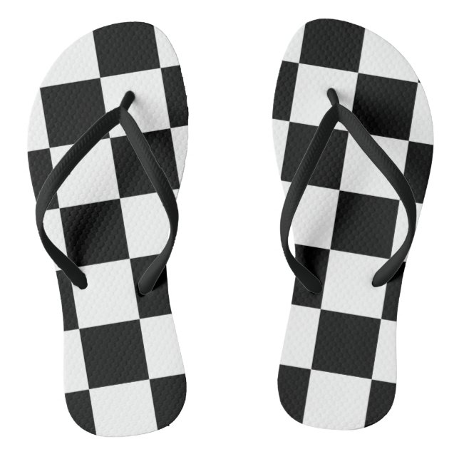 Chinelos Preto & branco do design do quadrado do ~ do (Pé da cama)