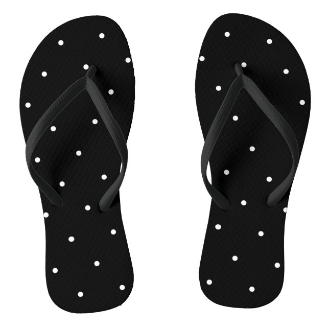 Chinelos Preto e Branco Elegante com Pontos (Pé da cama)