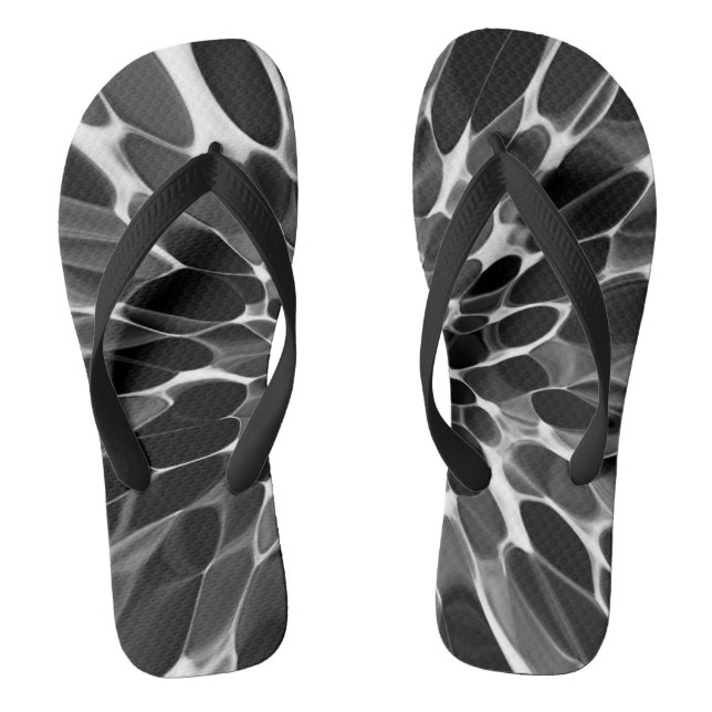 Chinelos Preto e branco Tie-dye (Pé da cama)