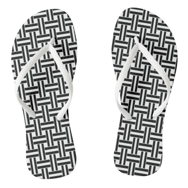 Chinelos Preto e Branco Xadrez (Pé da cama)
