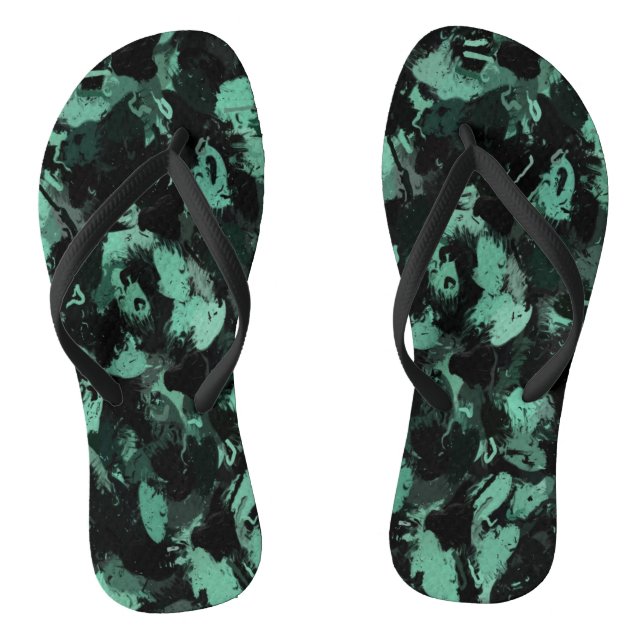 Chinelos Preto e Teal (Pé da cama)