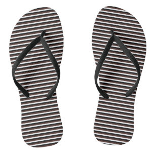 Chinelos Preto Moderno, Marrom, Stripes Brancas