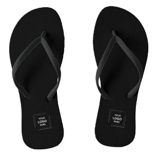 Chinelos Pretos com Logotipo Personalizado para Em