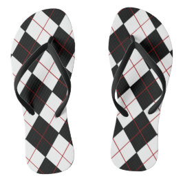 Chinelos Pretos e Brancos Argyle